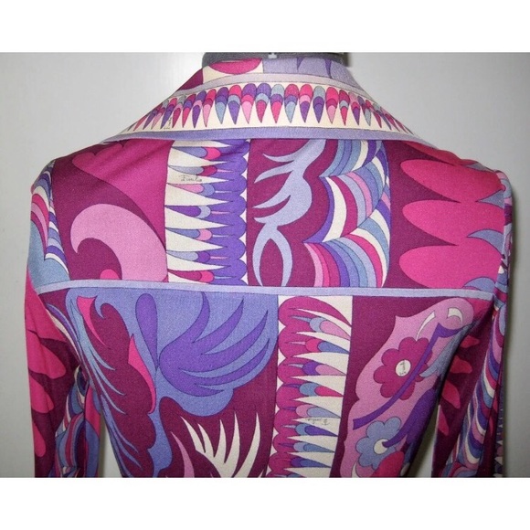 1970s EMILIO PUCCI SILK JERSEY KNIT DRESS 8 - Picture 5 of 8